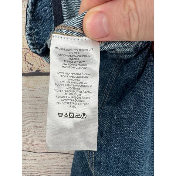 We the Free People High Roller Denim Overalls Womens XS Sapphire Blue Oversized - Picture 8 of 14